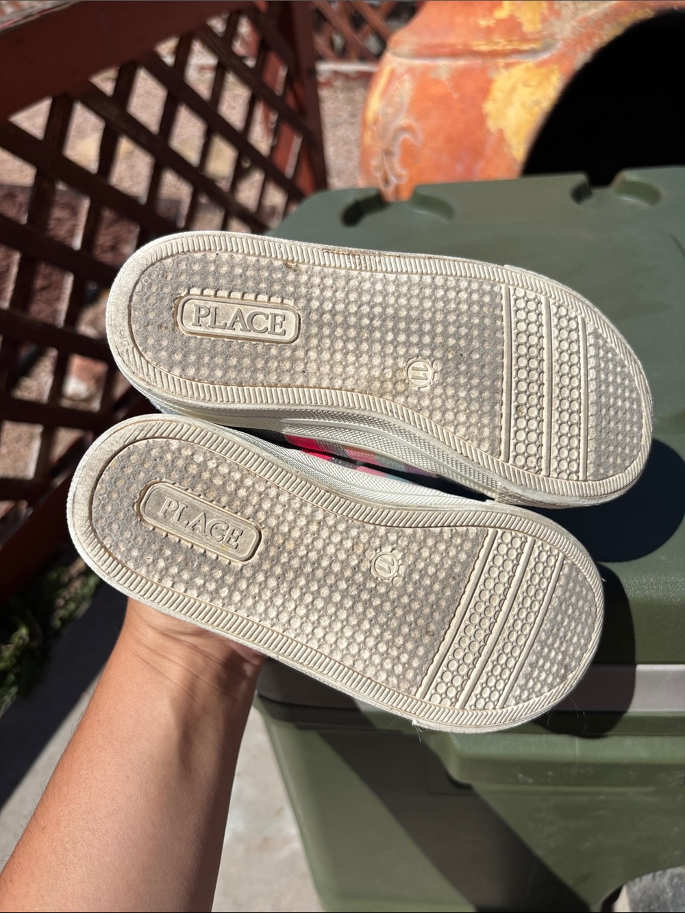 Place Slip-On Kids Sneakers in Gray with Pink & Purple Stripes - Picture 5 of 8